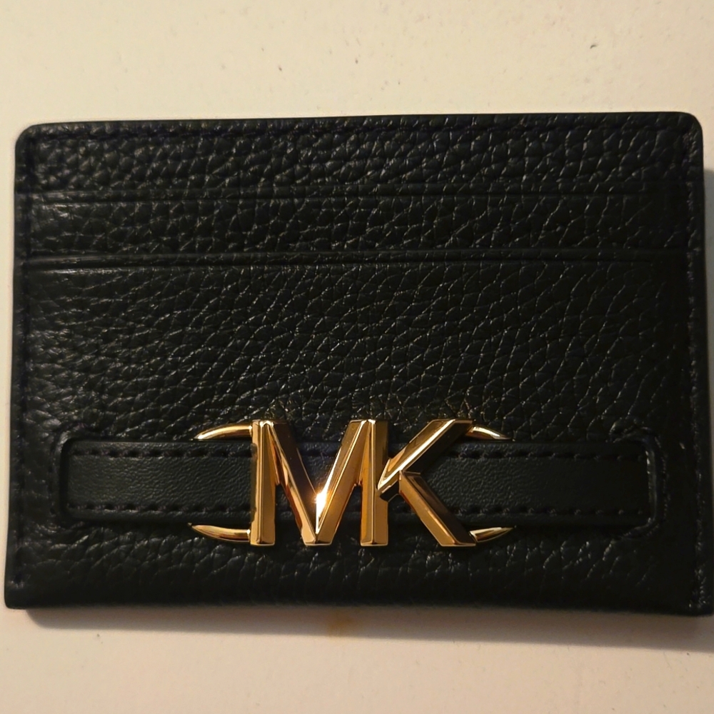 Michael Kors Reed black leather card holder